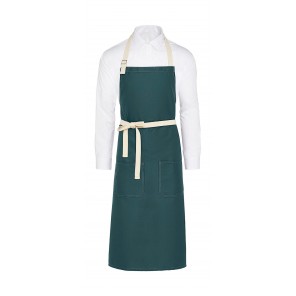 SG Accessories - BISTRO (Ex JASSZ Bistro) SANTORINI - Contrasted Bib Apron with Pocket - Enamel Blue - OneSize