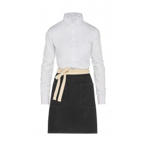 SG Accessories - BISTRO (Ex JASSZ Bistro) SANTORINI - Contrasted Bistro Apron with Pocket - Black - OneSize