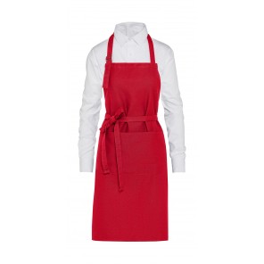 SG Accessories - BISTRO (Ex JASSZ Bistro) LISBON - Organic Heavyweight Bib Apron with Pocket - Red - ONE SIZE