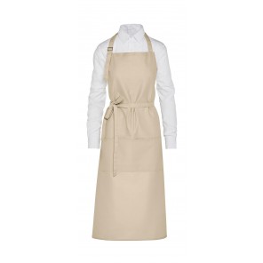 SG Accessories - BISTRO (Ex JASSZ Bistro) AMSTERDAM - Recycled Bib Apron with Pocket - Beige - ONE SIZE