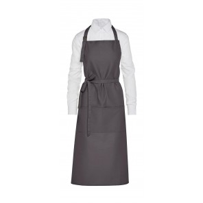 SG Accessories - BISTRO (Ex JASSZ Bistro) AMSTERDAM - Recycled Bib Apron with Pocket - Grey - ONE SIZE