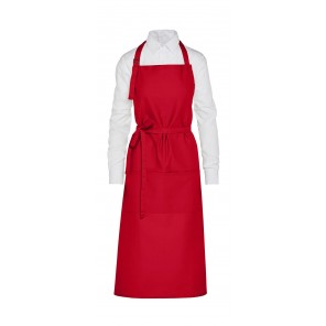 SG Accessories - BISTRO (Ex JASSZ Bistro) AMSTERDAM - Recycled Bib Apron with Pocket - Red - ONE SIZE