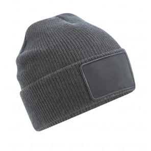 Beechfield Removable Patch Thinsulate™ Beanie - Graphite Grey - OneSize