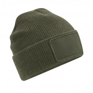 Beechfield Removable Patch Thinsulate™ Beanie - Military Green - OneSize