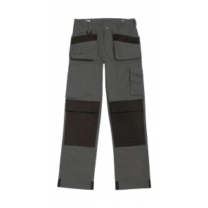 B&C Pro Performance Pro Workwear Trousers - Steel Grey/Black - 42