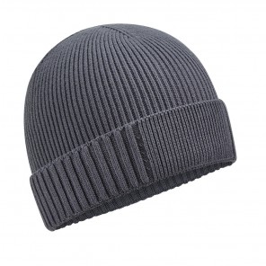 Beechfield Organic Cotton Engineered Patch Beanie - Grey - ONE SIZE