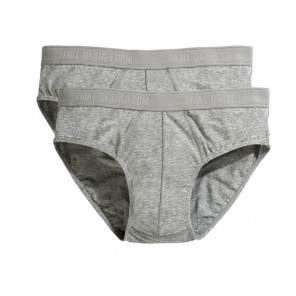 Fruit of the Loom Classic Sport Brief 2 Pack - Light Grey Marl - M