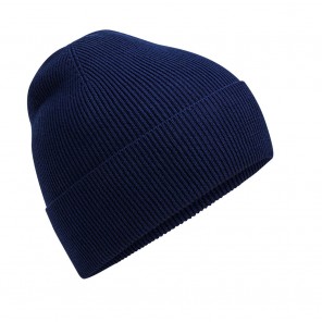 Beechfield Organic Cotton Fine Knit Beanie - Navy Blue - ONE SIZE