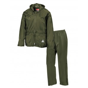 Result Waterproof Jacket/Trouser Set - Olive - M