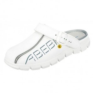 Abeba Clog OB ESD SRC Leder weiß- 48