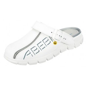 Abeba Clog OB ESD SRC Leder weiß- 38