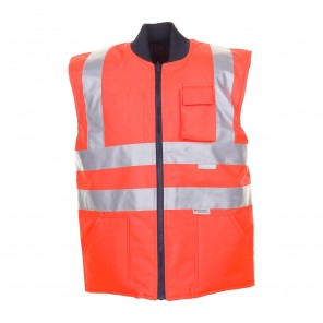 Planam Warnschutz Winterweste uni orange L