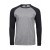 Tee Jays Baseball Tee Long Sleeve - Heather/Black - 3XL