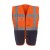 Yoko Fluo Executive Waistcoat - Fluo Orange/Black - 2XL