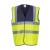 Yoko Fluo 2 Band + Brace Waistcoat - Fluo Yellow/Navy - 2XL