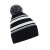 Beechfield Striped Fan Beanie - Black/White - OneSize